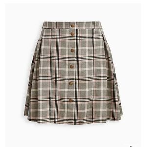 Torrid black white pink checkered plaid skirt